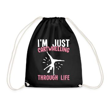 Cartwheel Gymnastics Cheerleading - Drawstring Bag - black - Front
