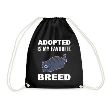 Adopted Is My Favorite Breed Tierretter - Turnbeutel - Schwarz - Vorne
