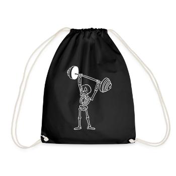 Skelett -Kreuzheben Bodybuilding - Turnbeutel - Schwarz - Vorne
