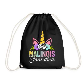 Belgian Malinois Dog - Drawstring Bag - black - Front