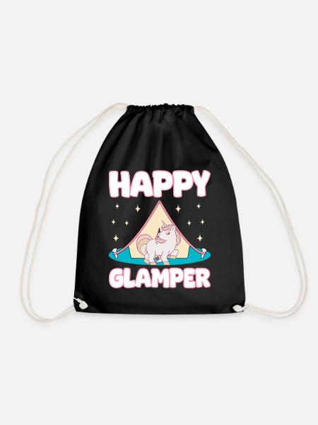 Glamping Motorhome Camping - Drawstring Bag - black
