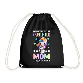 Carpentry Woodworker - Drawstring Bag - black - Front