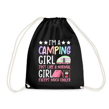 Femme Camper Camping-car Camping - Sac de sport léger - noir - Devant