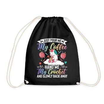Crochet Crochet Knitting - Drawstring Bag - black - Front