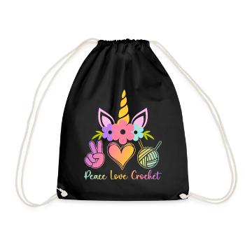 Crochet Crochet Knitting - Drawstring Bag - black - Front