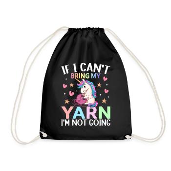 Crochet yarn lover - Drawstring Bag - black - Front