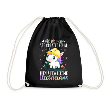 Électricien Électricien Fille - Sac de sport léger - noir - Devant