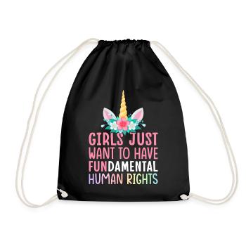 Liberal Feminist Female - Drawstring Bag - black - Front