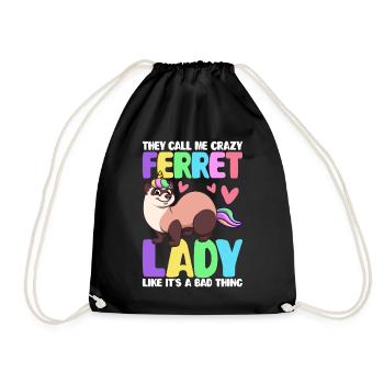 Amoureuse des furets - Sac de sport léger - noir - Devant