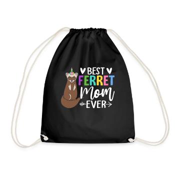 Female Ferret Lover - Drawstring Bag - black - Front