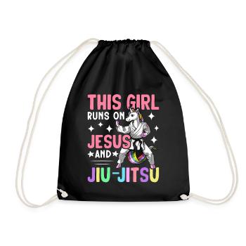 BJJ Girls Martial Arts - Drawstring Bag - black - Front