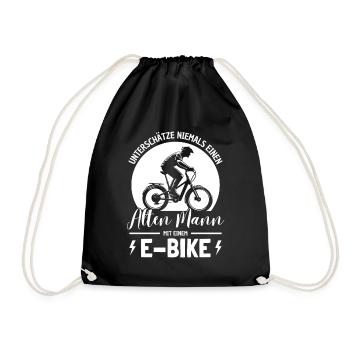 Elektrofahrrad Ebike Elektro Bike Fahrradfahrer - Turnbeutel - Schwarz - Vorne