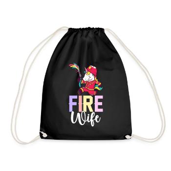 Firefighter Fire Fighting - Drawstring Bag - black - Front