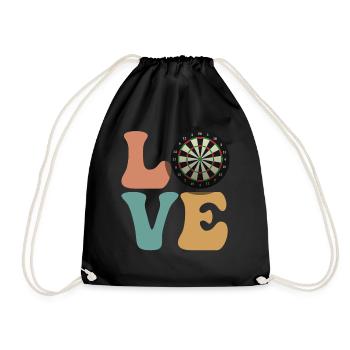 Dart player dartboard - Drawstring Bag - black - Front