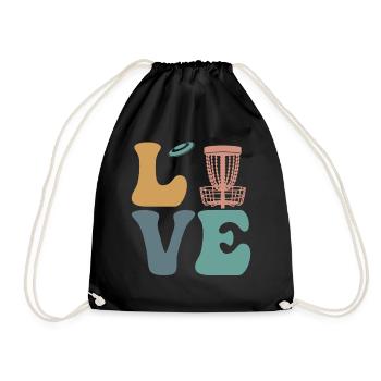 Disc Golf Disc Golfing Disc Golfer - Drawstring Bag - black - Front