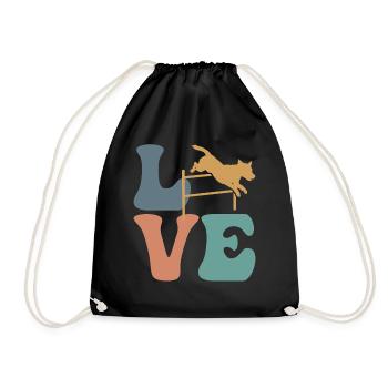 Dog Agility Dog Trainer - Drawstring Bag - black - Front
