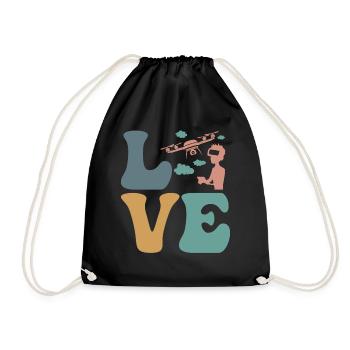 Drohne Pilot Quadcopter RC - Turnbeutel - Schwarz - Vorne