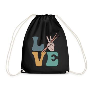 Drummers Drums Drums - Drawstring Bag - black - Front
