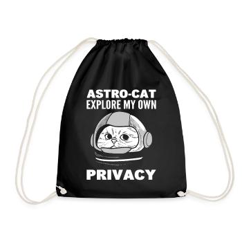Katze Astronaut Raumfahrt - Turnbeutel - Schwarz - Vorne