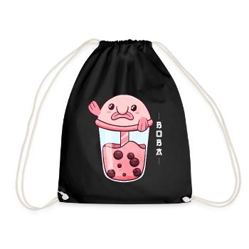 Blobfish Blasen-Milchtee - Turnbeutel - Schwarz - Vorne