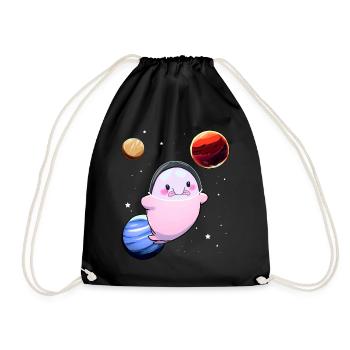 Lustiger Blobfisch Raum Astronaut Planeten - Turnbeutel - Schwarz - Vorne