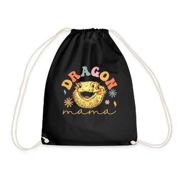 Groovy Bearded Dragon Mom Lizard Lover - Drawstring Bag - black - Front