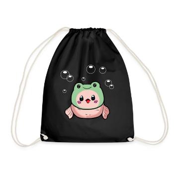 Chapeau de grenouille Kawaii Cottagecore Blobfish - Sac de sport léger - noir - Devant