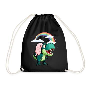 Poisson blob kawaii Trex Tyrannosaurus Rex - Sac de sport léger - noir - Devant