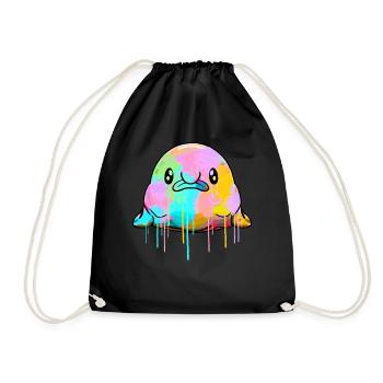Kawaii Blobfish dégoulinant de peinture - Sac de sport léger - noir - Devant