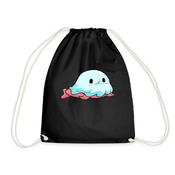 Kawaii Halloween Blobfisch Geist Boo - Turnbeutel - Schwarz - Vorne