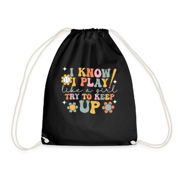 Groovy Baseball Fille Joueuse - Sac de sport léger - noir - Devant