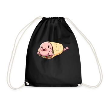 Fun Blob Fish Burrito - Drawstring Bag - black - Front