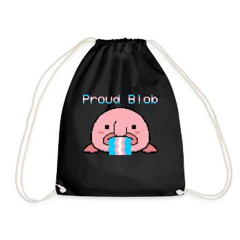 Blobfish Transgender Flag Trans Pride - Drawstring Bag - black - Front