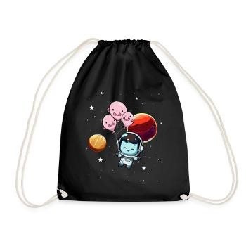 Blobfish Weltraum Astronaut Planeten - Turnbeutel - Schwarz - Vorne