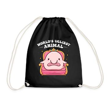 Funny Blob Fish - Drawstring Bag - black - Front