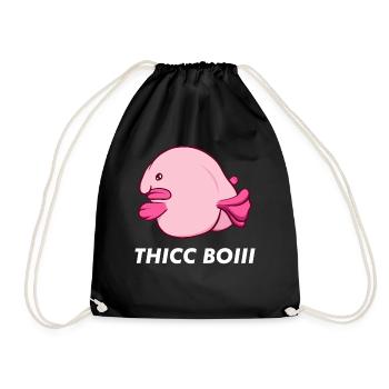 Kawaii Blob Fish - Drawstring Bag - black - Front