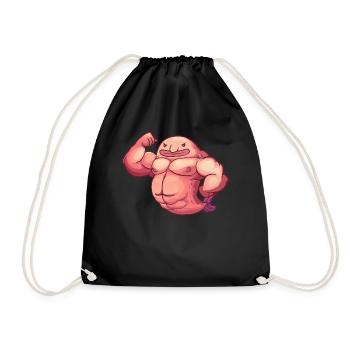 Funny Gym Workout Blob Fish - Drawstring Bag - black - Front