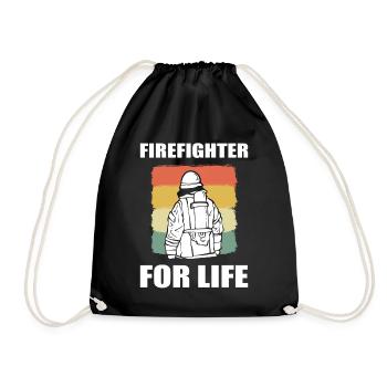 Stolzer Feuerwehrmann Feuerwehr - Turnbeutel - Schwarz - Vorne