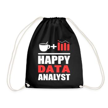 Glücklicher Datenanalyst Systemanalytiker - Turnbeutel - Schwarz - Vorne