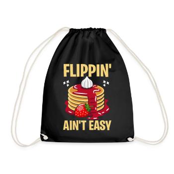 Funny Pancake Maker - Drawstring Bag - black - Front