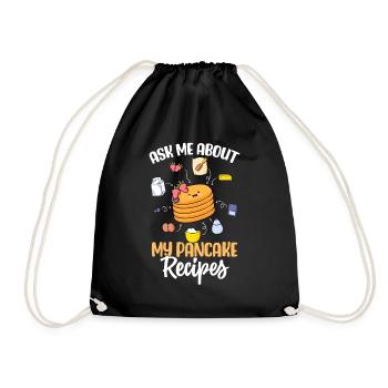 Funny Pancake Maker - Drawstring Bag - black - Front