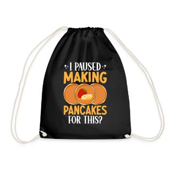 Funny Pancake Maker - Drawstring Bag - black - Front