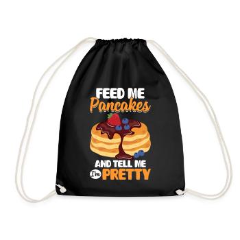 Funny Pancake Maker - Drawstring Bag - black - Front