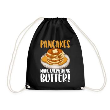 Funny Pancake Maker - Drawstring Bag - black - Front