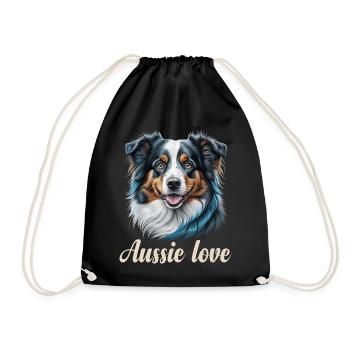 Aussie Liebe - Turnbeutel - Schwarz - Vorne