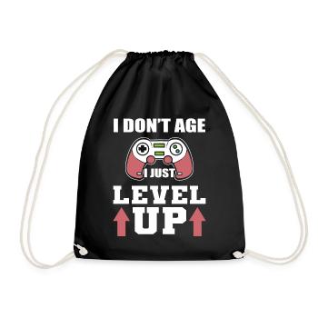I Don't Age I Just Level Up Online -Videospieler - Turnbeutel - Schwarz - Vorne