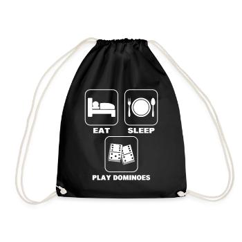Eat Sleep Play Dominoes Dominoe -Spieler - Turnbeutel - Schwarz - Vorne
