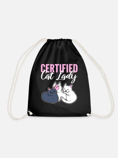 Certified Cat Lady Tieradoptionspezialist - Turnbeutel - Schwarz