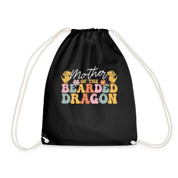 Groovy Bearded Dragon Mom - Drawstring Bag - black - Front