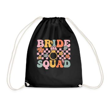 Groovy Bridal Shower Hen Party - Drawstring Bag - black - Front